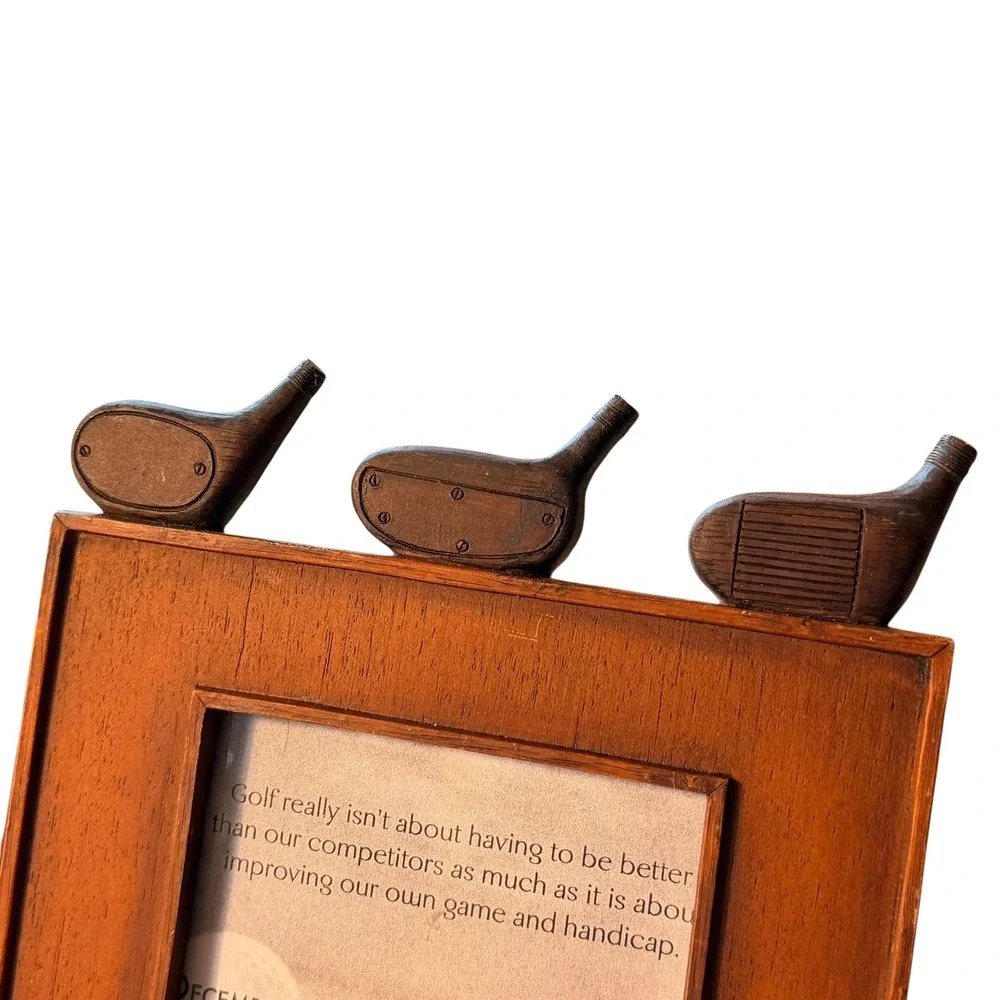 The Country Club Collection Golf Picture Frame Wood 7x7 Vintage Office Decor
